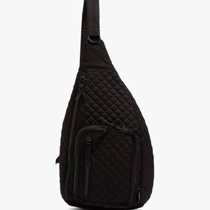 Quilted Sling Crossbody Bag - Black